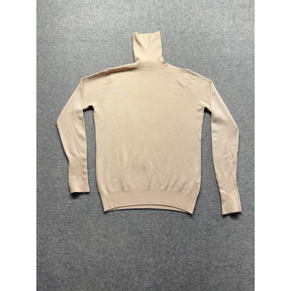 Zara Mens Beige Turtleneck Sweater Long Sleeve Knit Roll Neck 8851/123/733 M